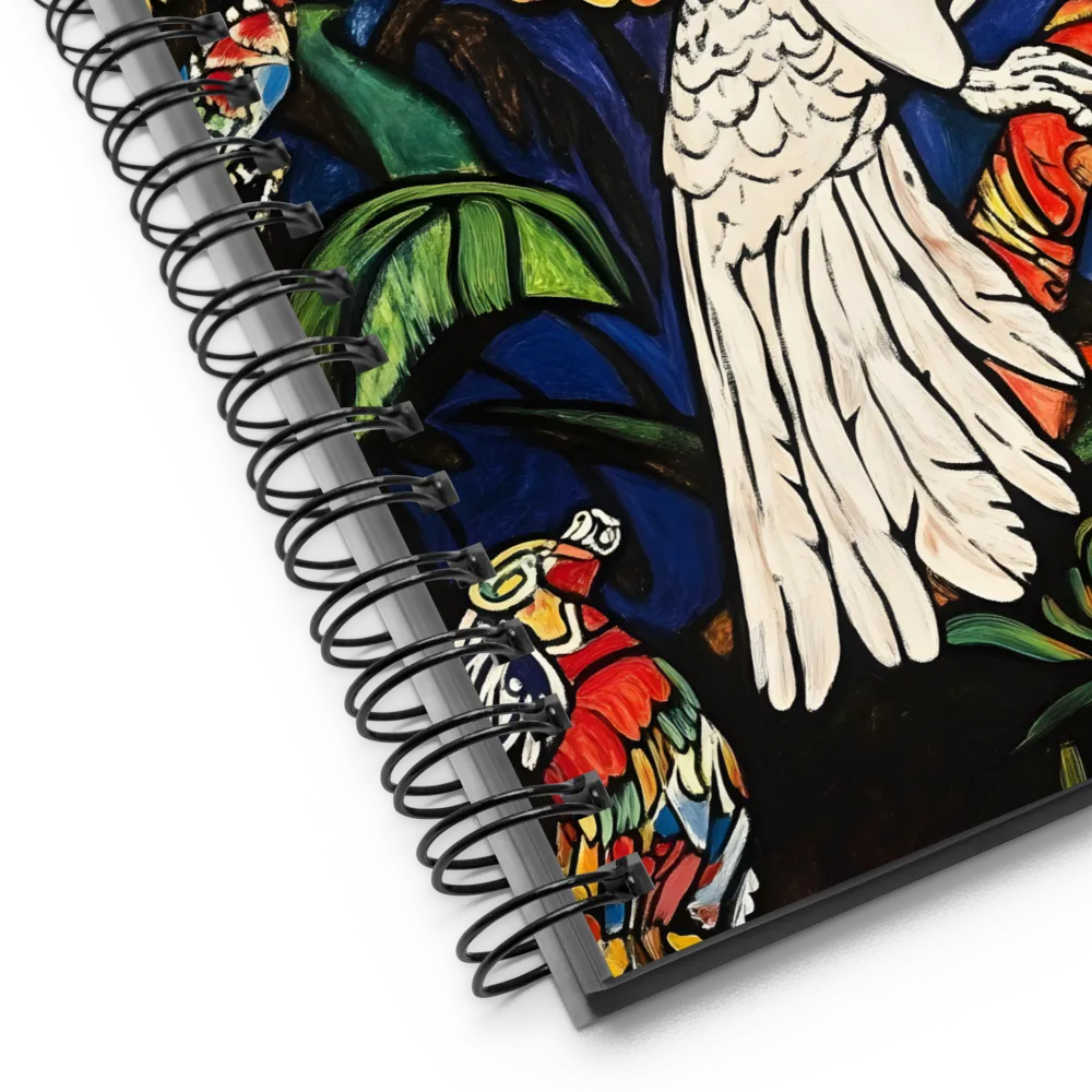 Stained-Glass Jungle Parrot 
 Spiral Notebook | 140 pages