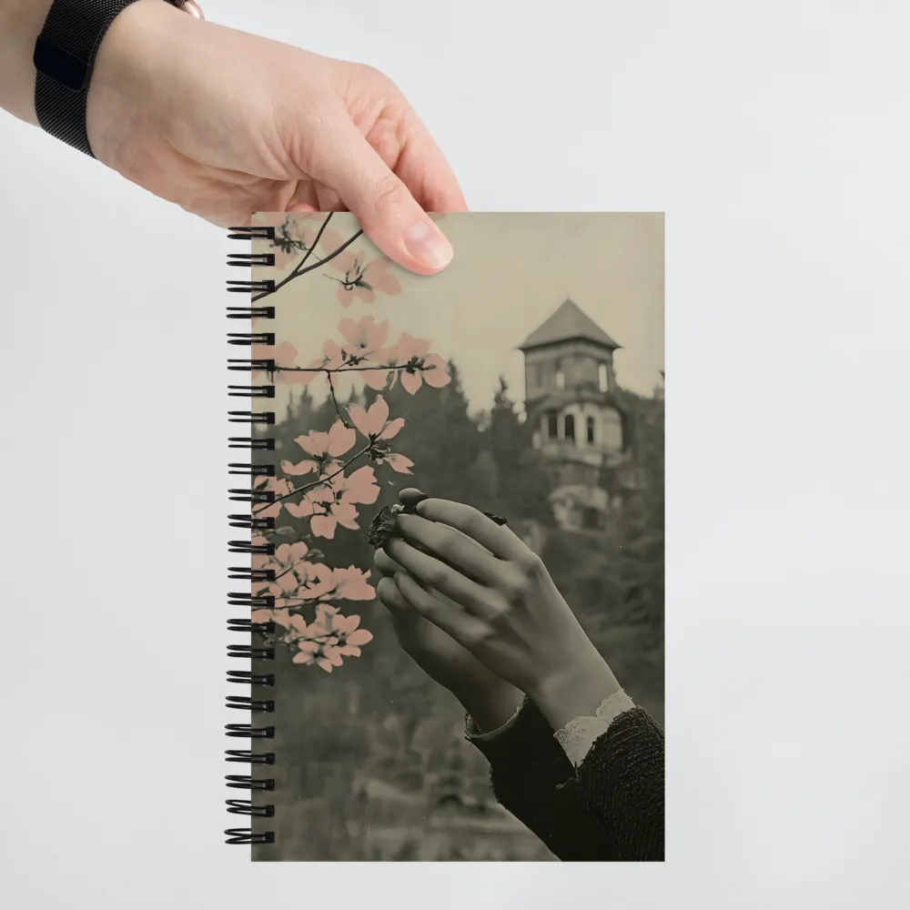 Delicate Embrace: Sepia Blooms 
 Spiral Notebook | 140 pages