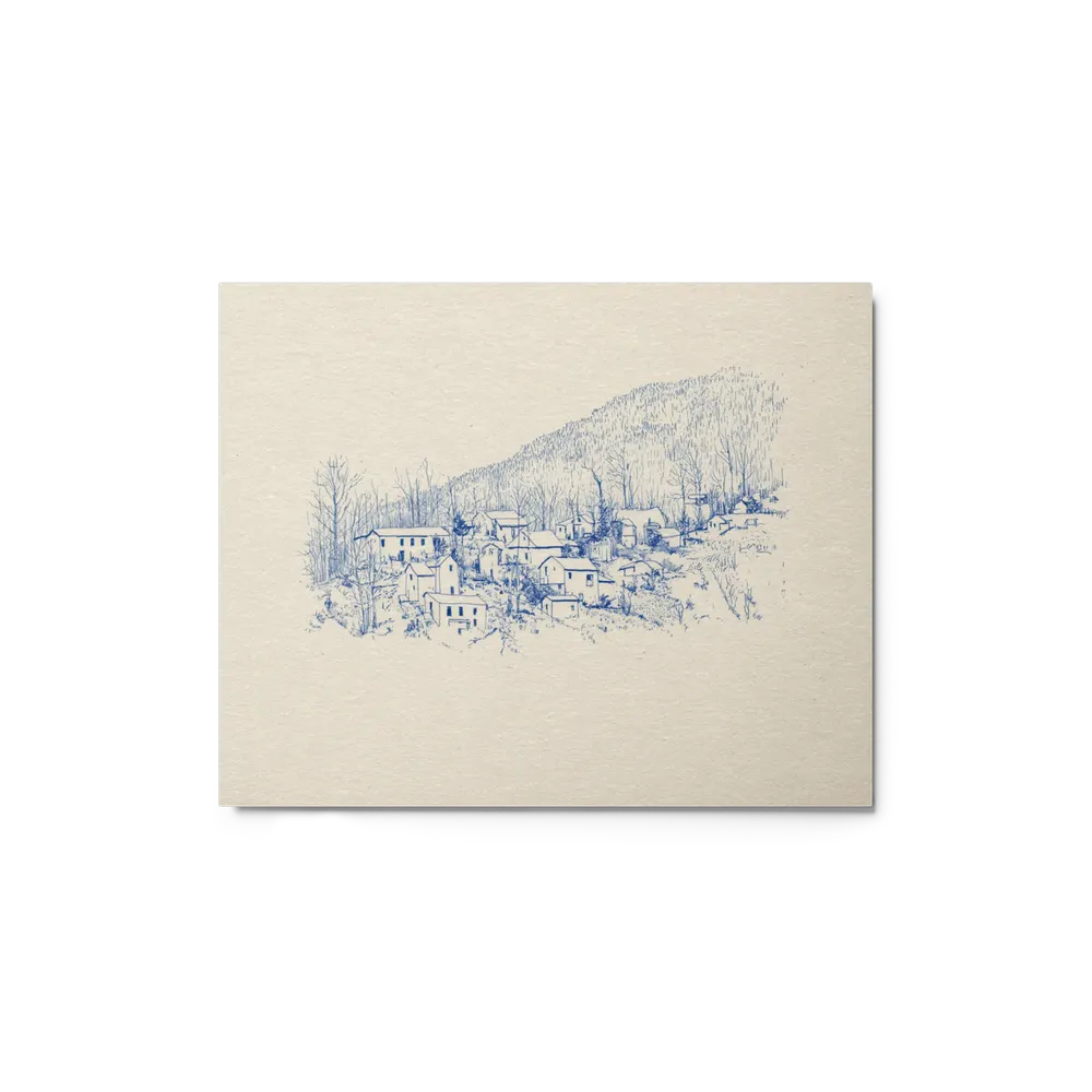 Hillside Village Sketch | Art Print