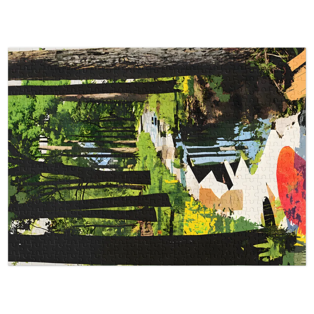 Abstract Forest Path 
 Jigsaw Puzzle in Tin Box