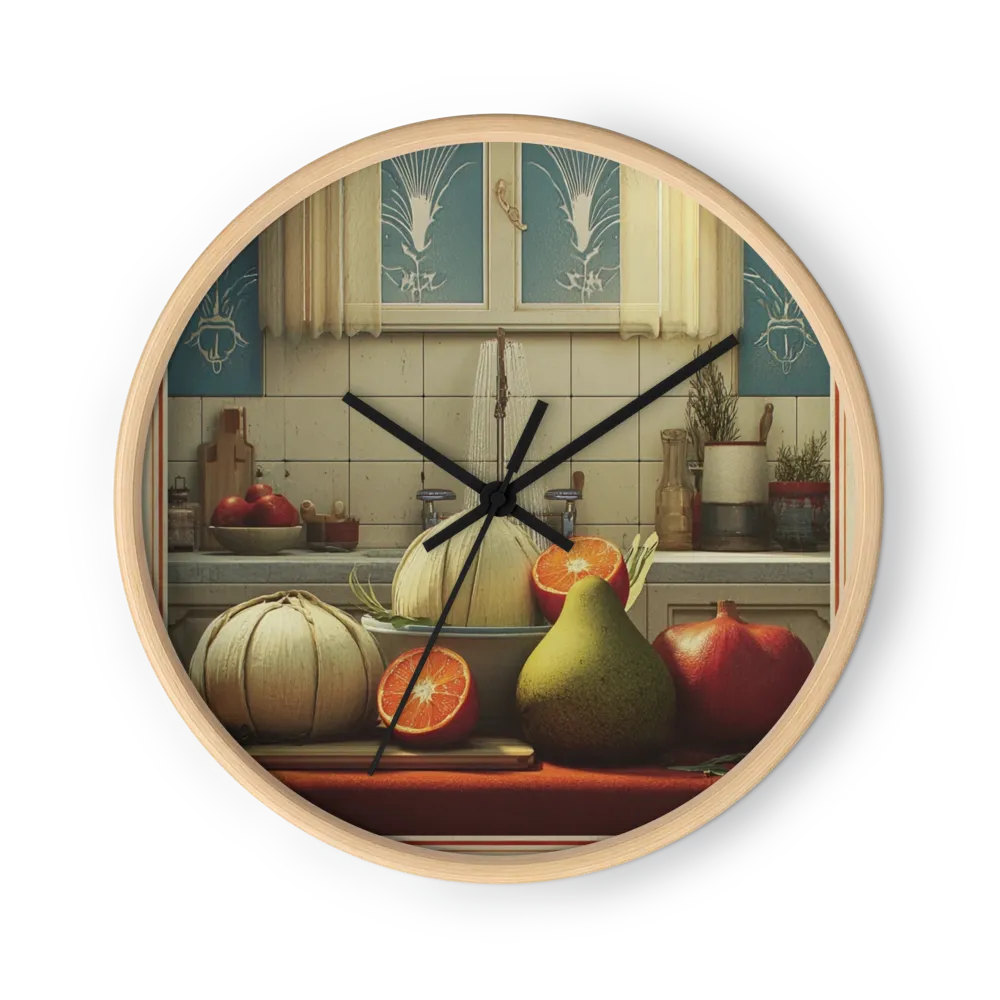 Kitchen Harvest Still Life | Wall Clock