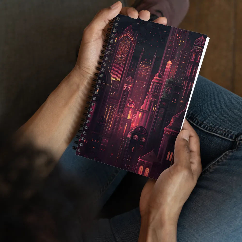 Neo-Gothic City at Night 
 Spiral Notebook | 140 pages