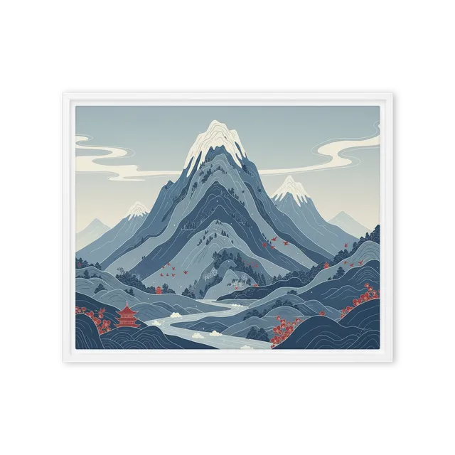 Tranquil Ukiyo-e Mountains | Art Print