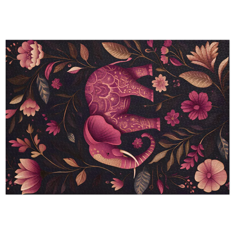 Ornamental Elephant 
 Jigsaw Puzzle in Tin Box