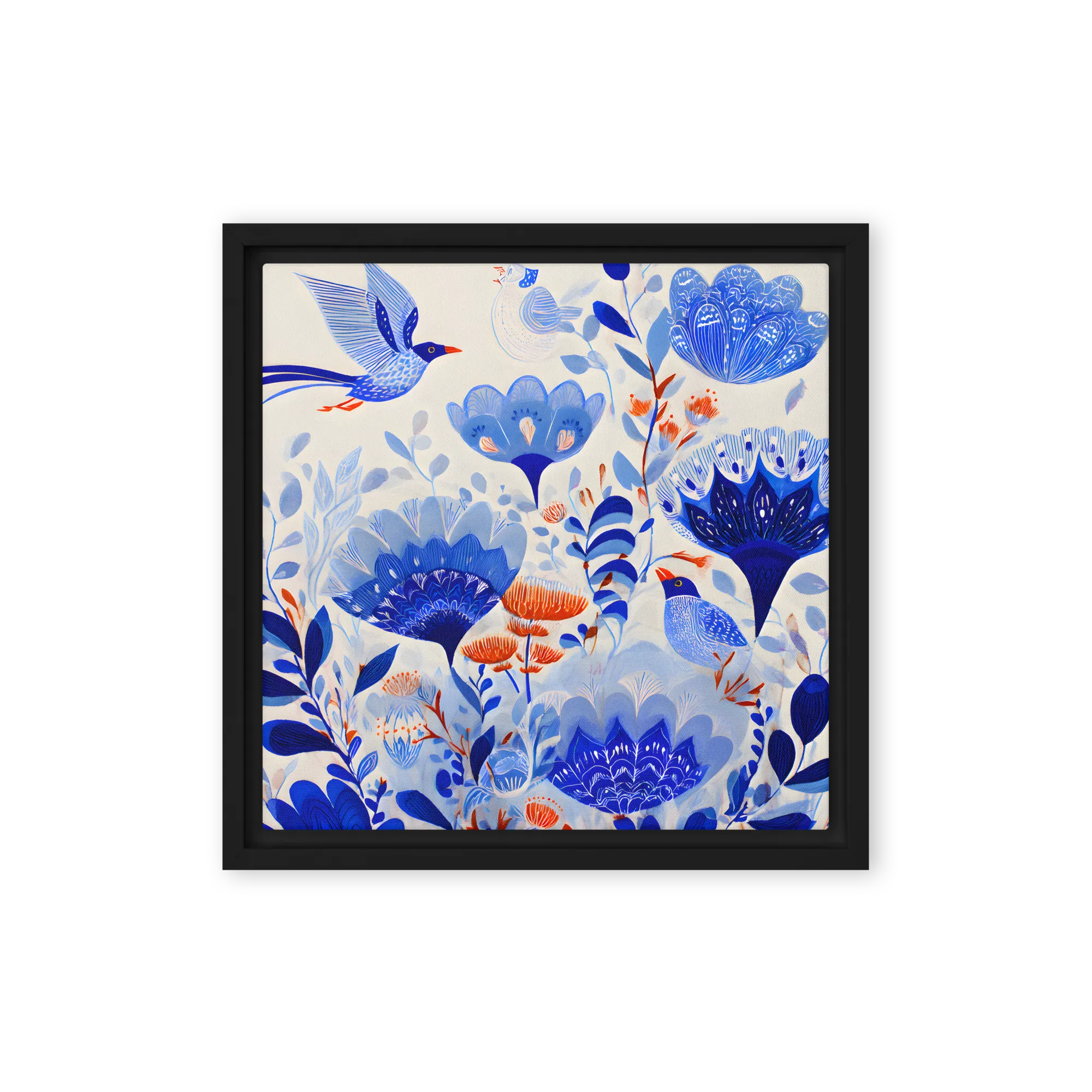 Cobalt Folk Botanica Wall Art — Artisan Series