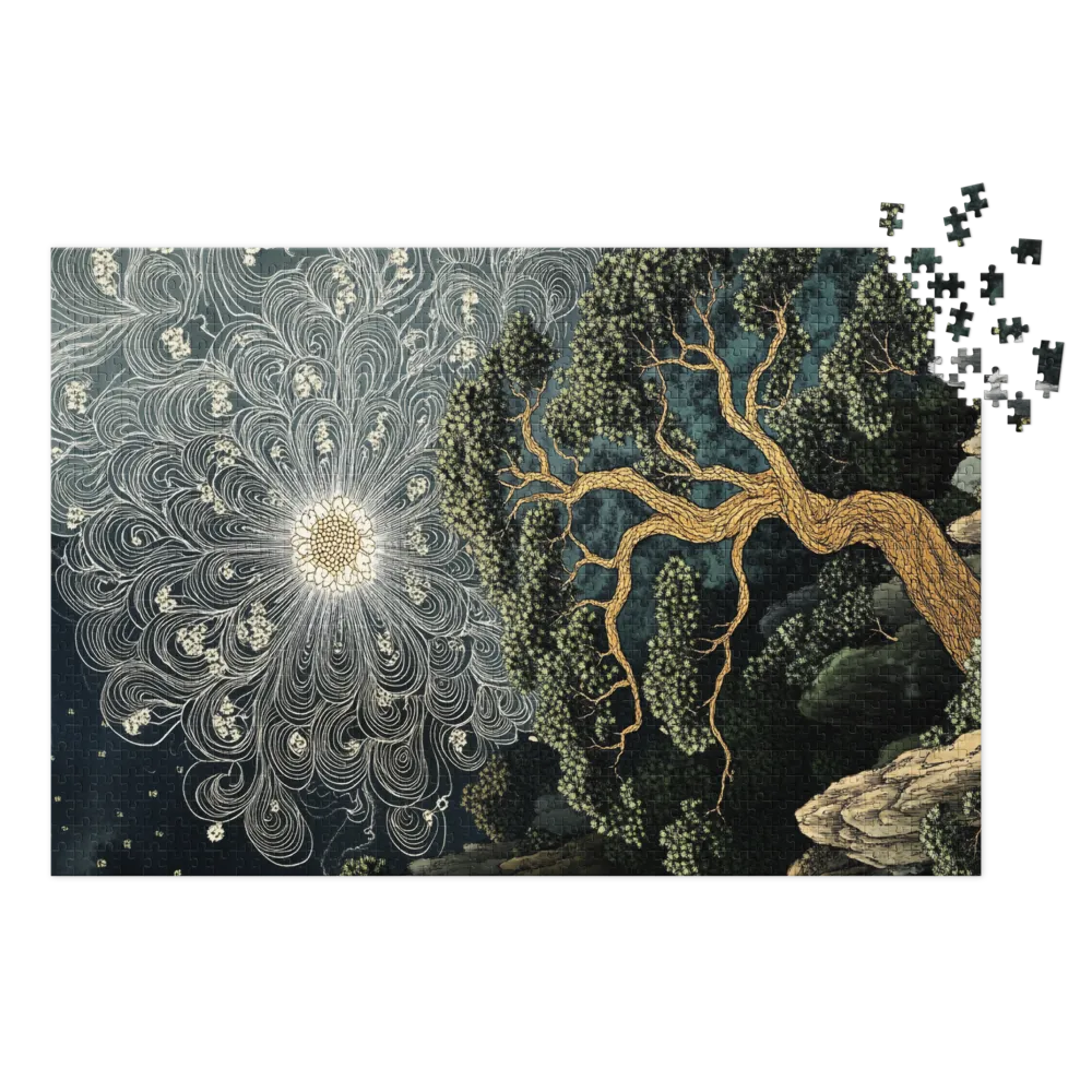 Twisted Tree with Radiant Sun | Jigsaw Puzzle (252/520 pieces)
