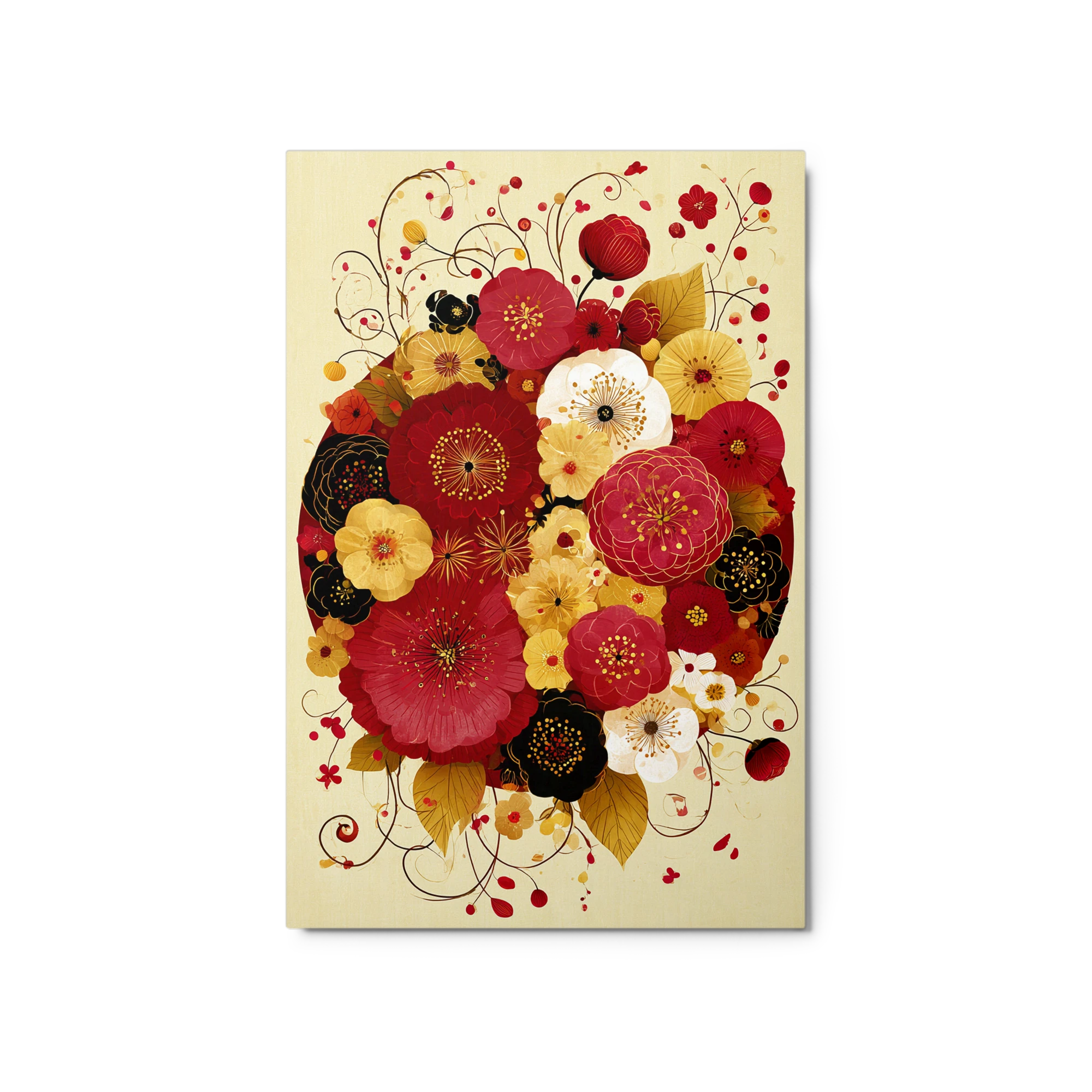 Red and Gold Floral Harmony