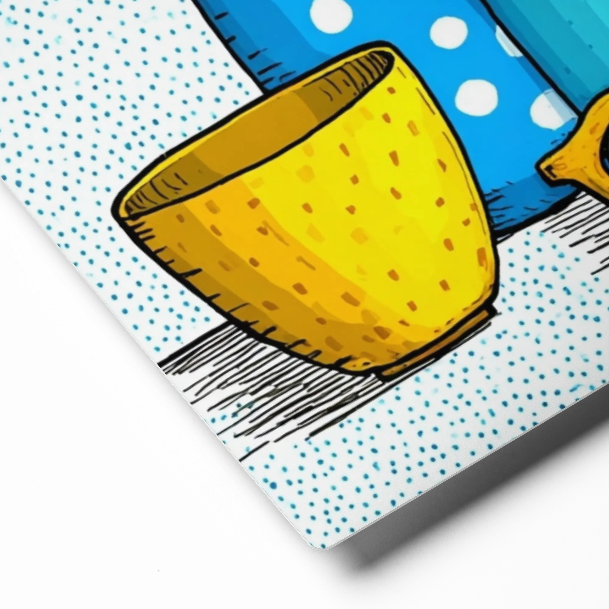 Yellow Fruit and Blue Vases | Art Print