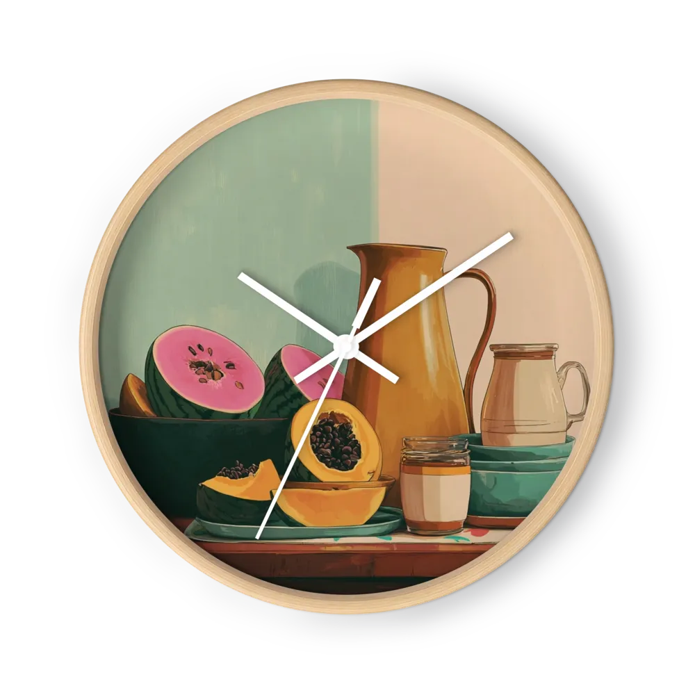 Mid-Century Fruit and Pitchers | Wall Clock
