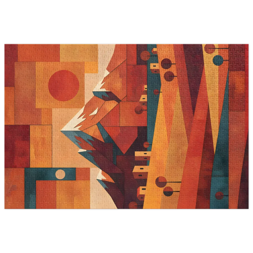 Paisagem Abstrata de Montanha 
 Puzzle em caixa de metal