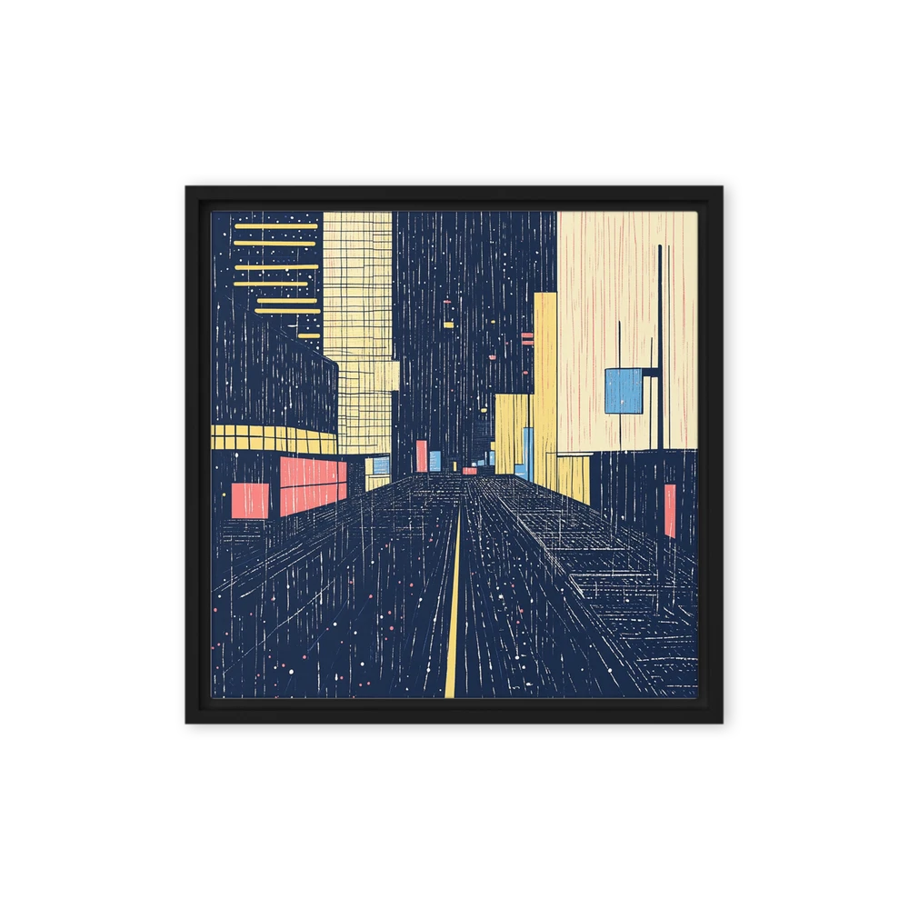 Neon Rain Cityscape | Art Print