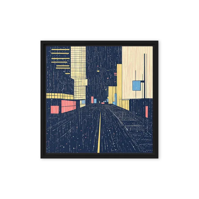 Neon Rain Cityscape | Art Print