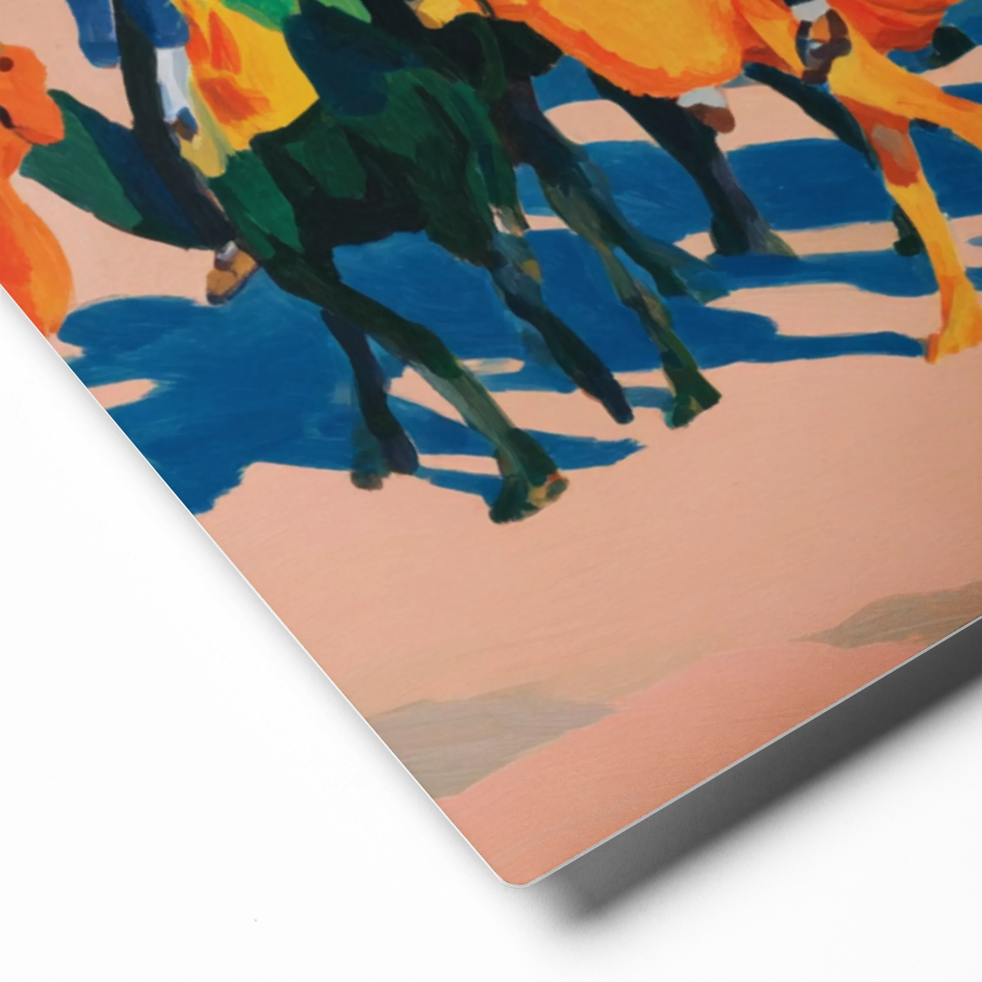 Caravan Under Blue Sky 
 Metal Print | 11″x 14″