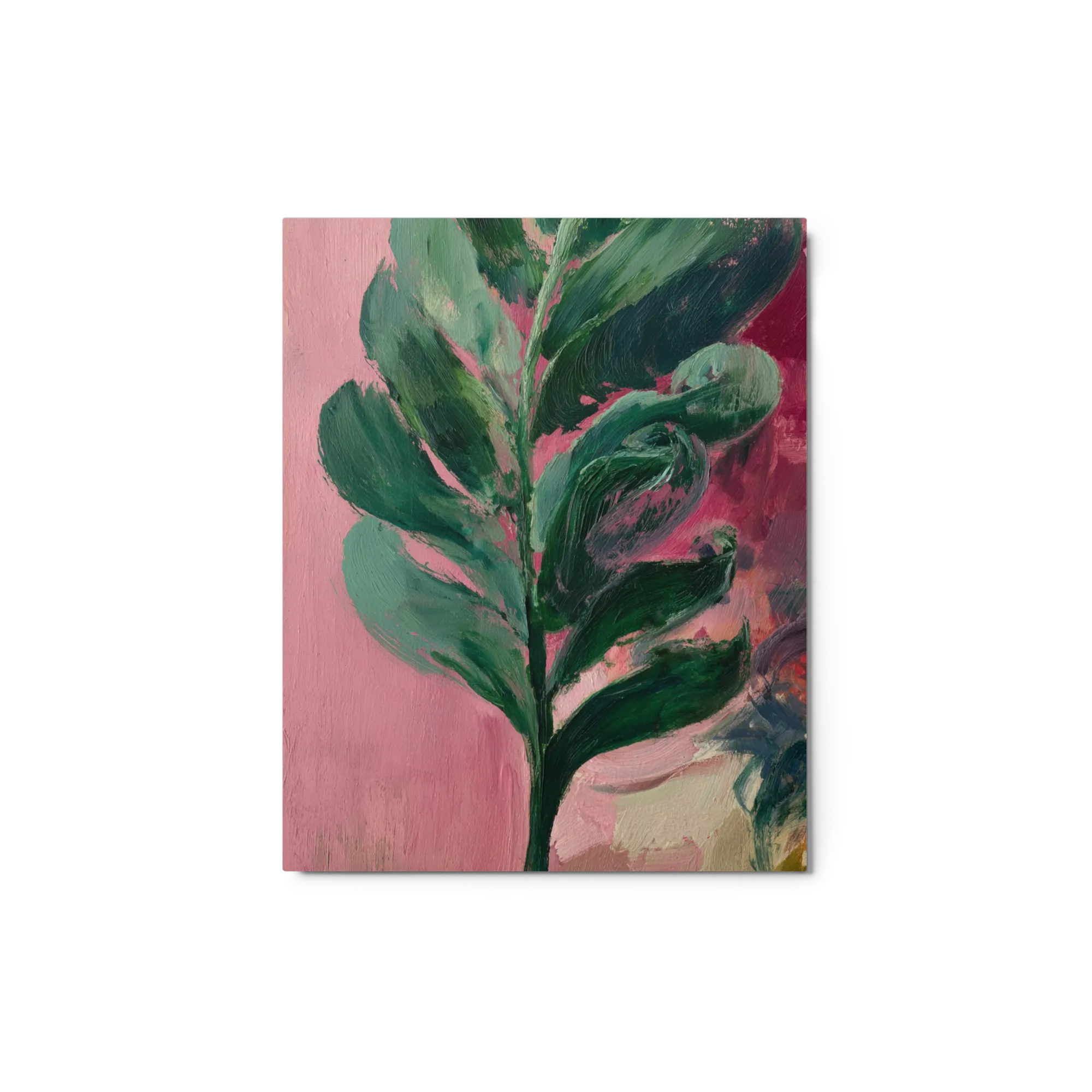 Emerald Frond on Pink