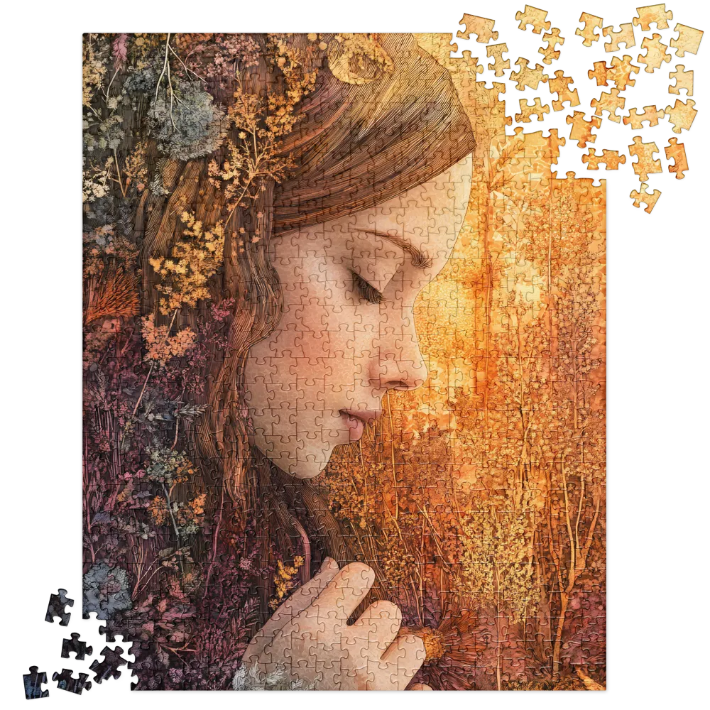 Serene Floral Embrace 
 Jigsaw Puzzle