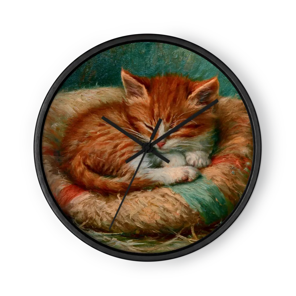 Sleeping Ginger Kitten | Wall Clock
