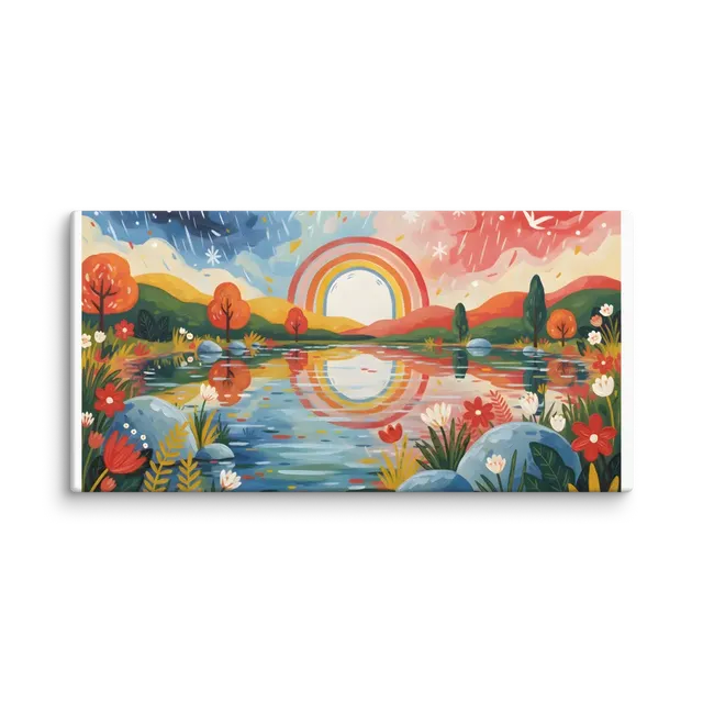 Rainbow Over Serene Lake | Art Print
