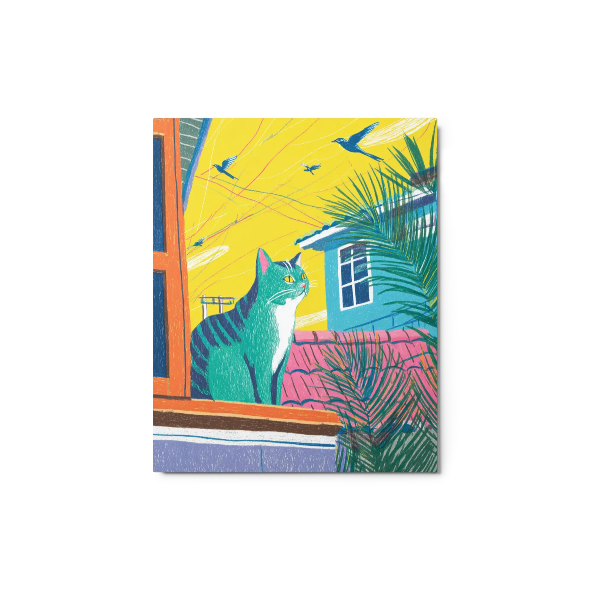 Teal Cat on the Window