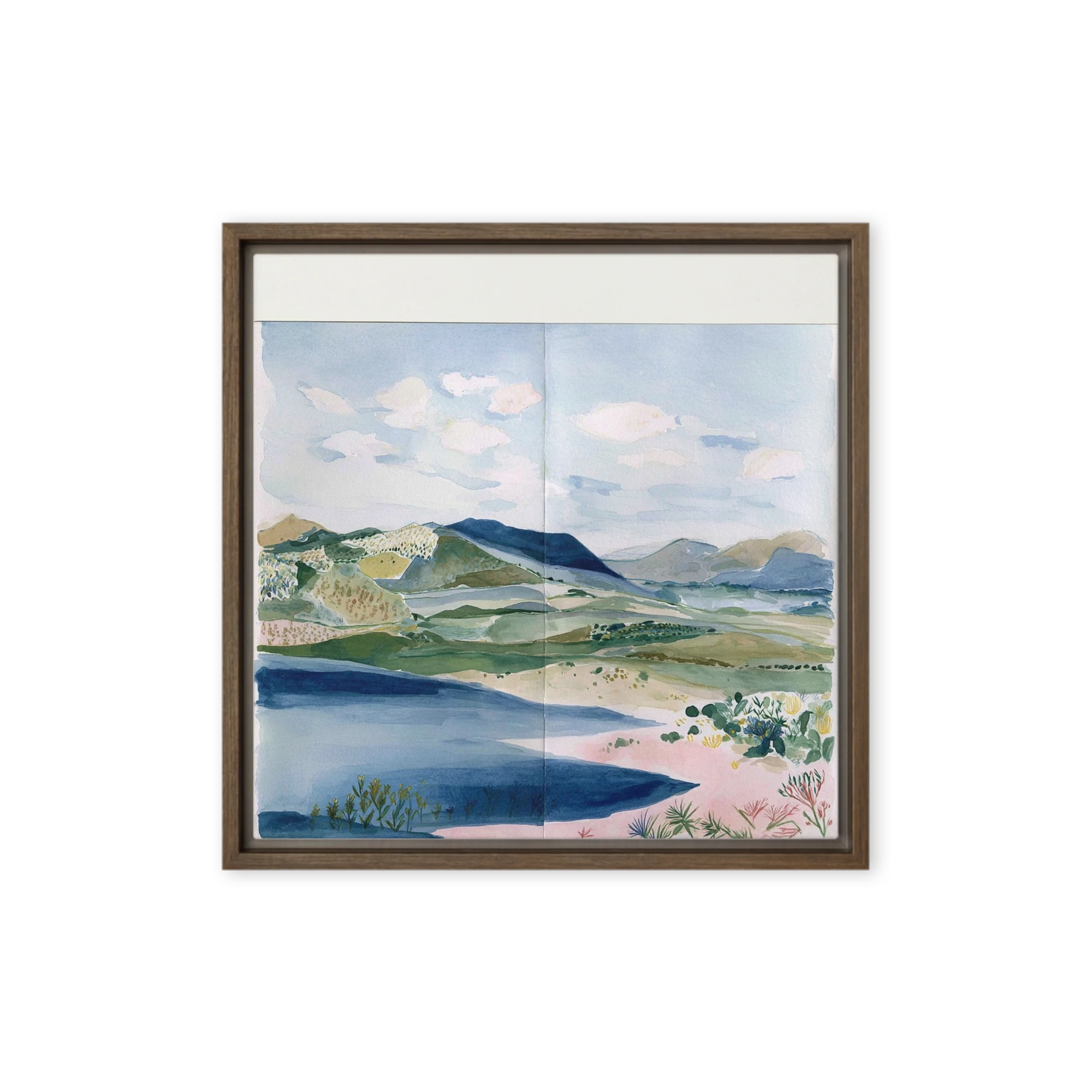 Coastal Hills in Watercolor