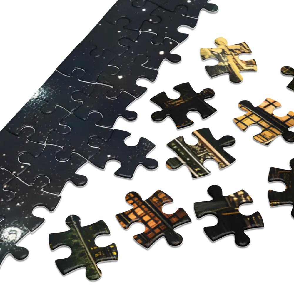 Paisagem Urbana Gótica Celestial 
 Puzzle em caixa de metal