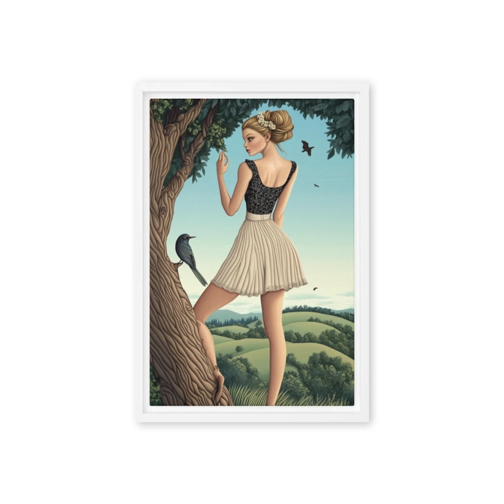 Woman by Tree with Bird