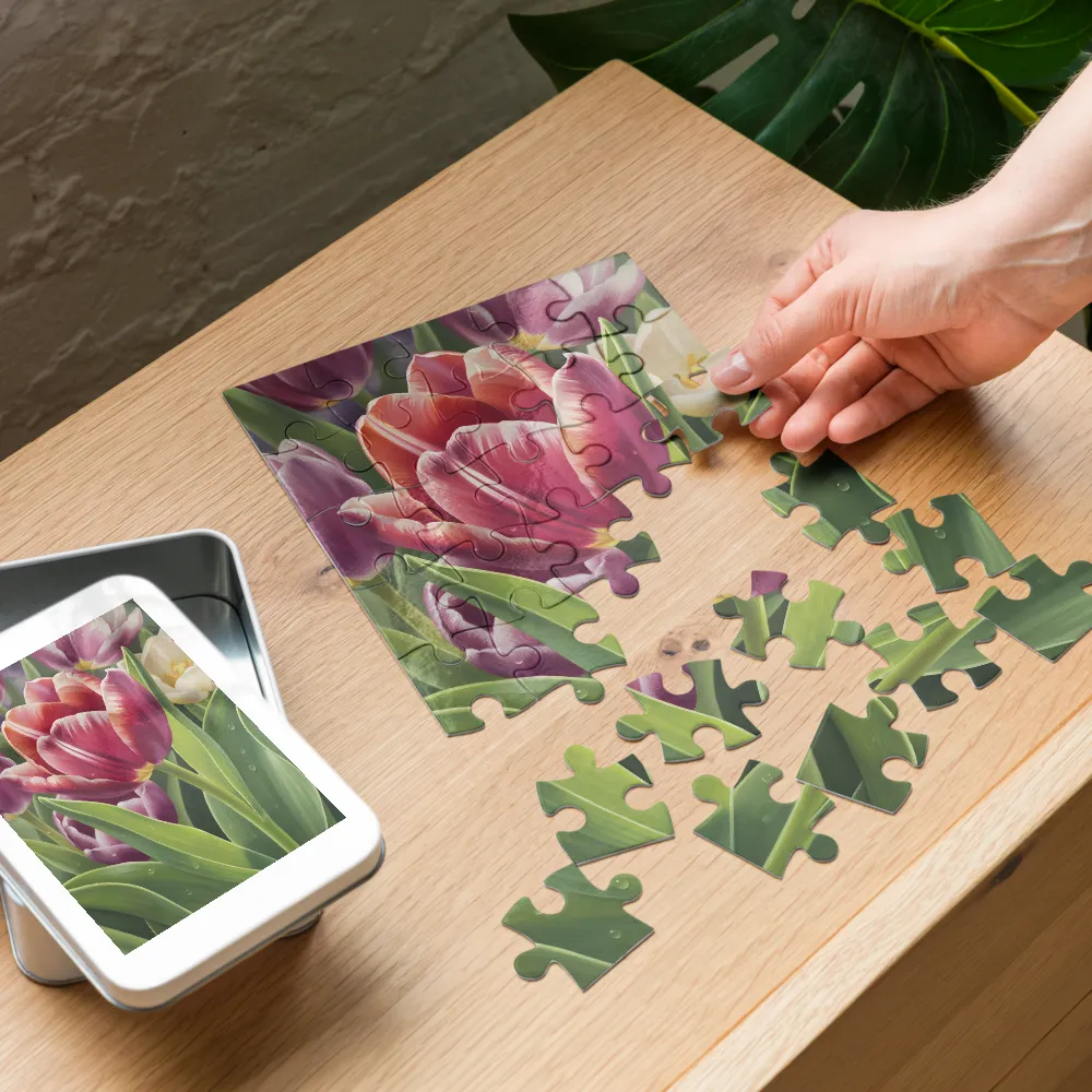 Tulip Study 
 Jigsaw Puzzle in Tin Box