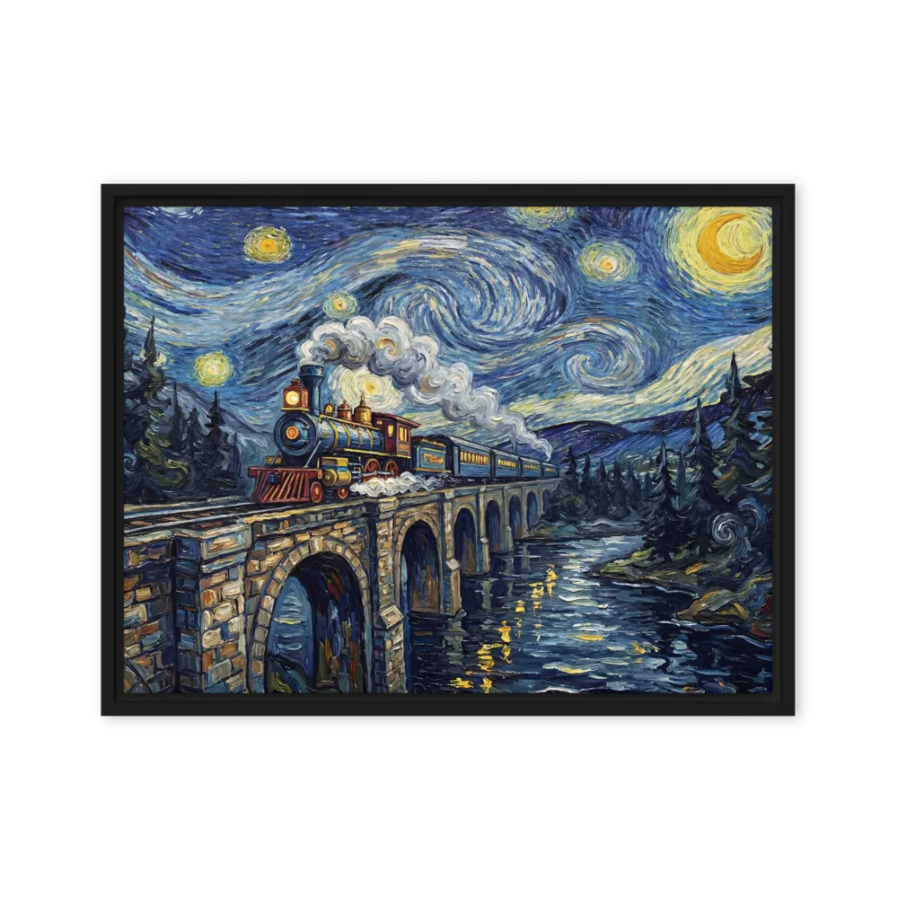 The Starry Express 
 Poster with Red oak Frame | 12″x 16″