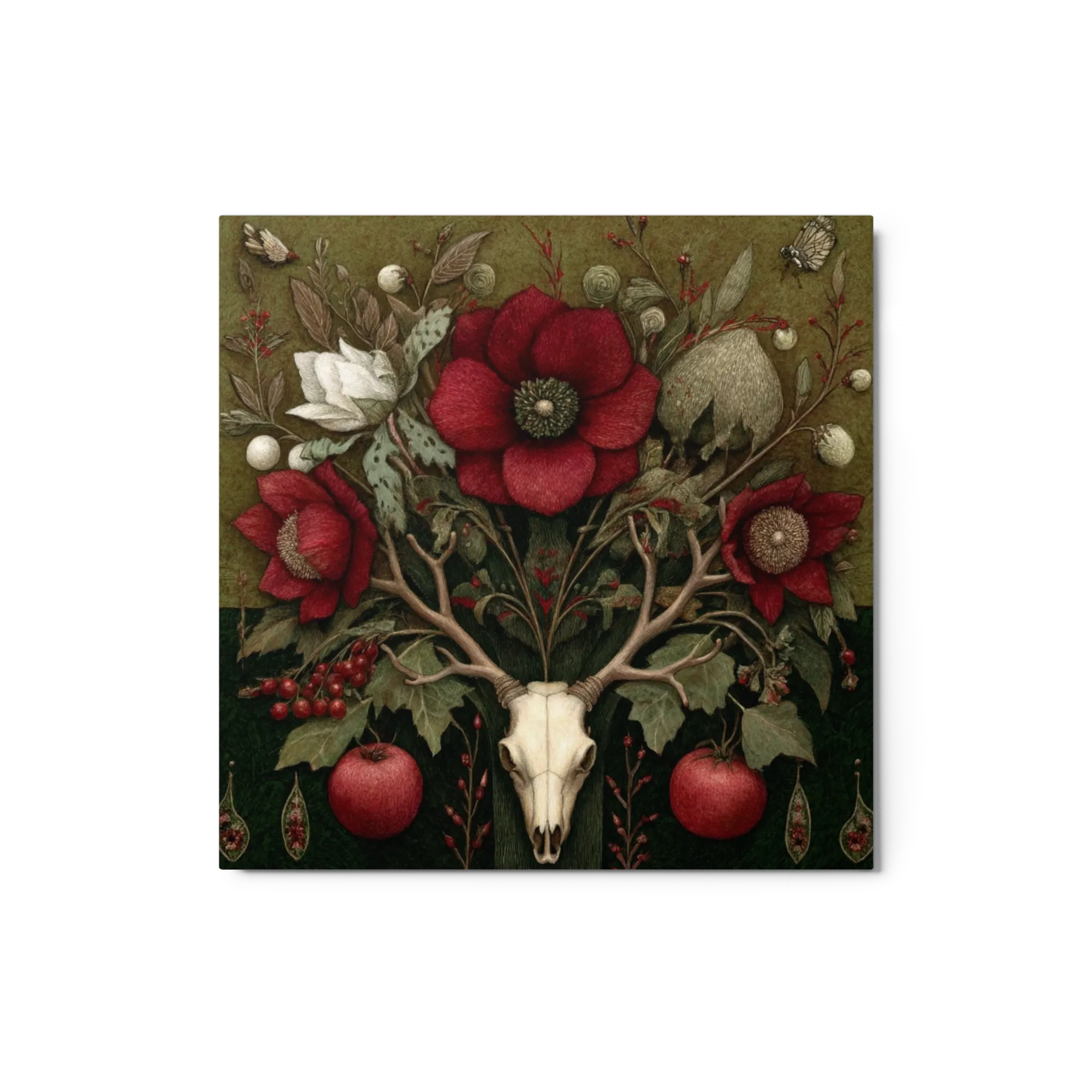 Botanical Deer Skull