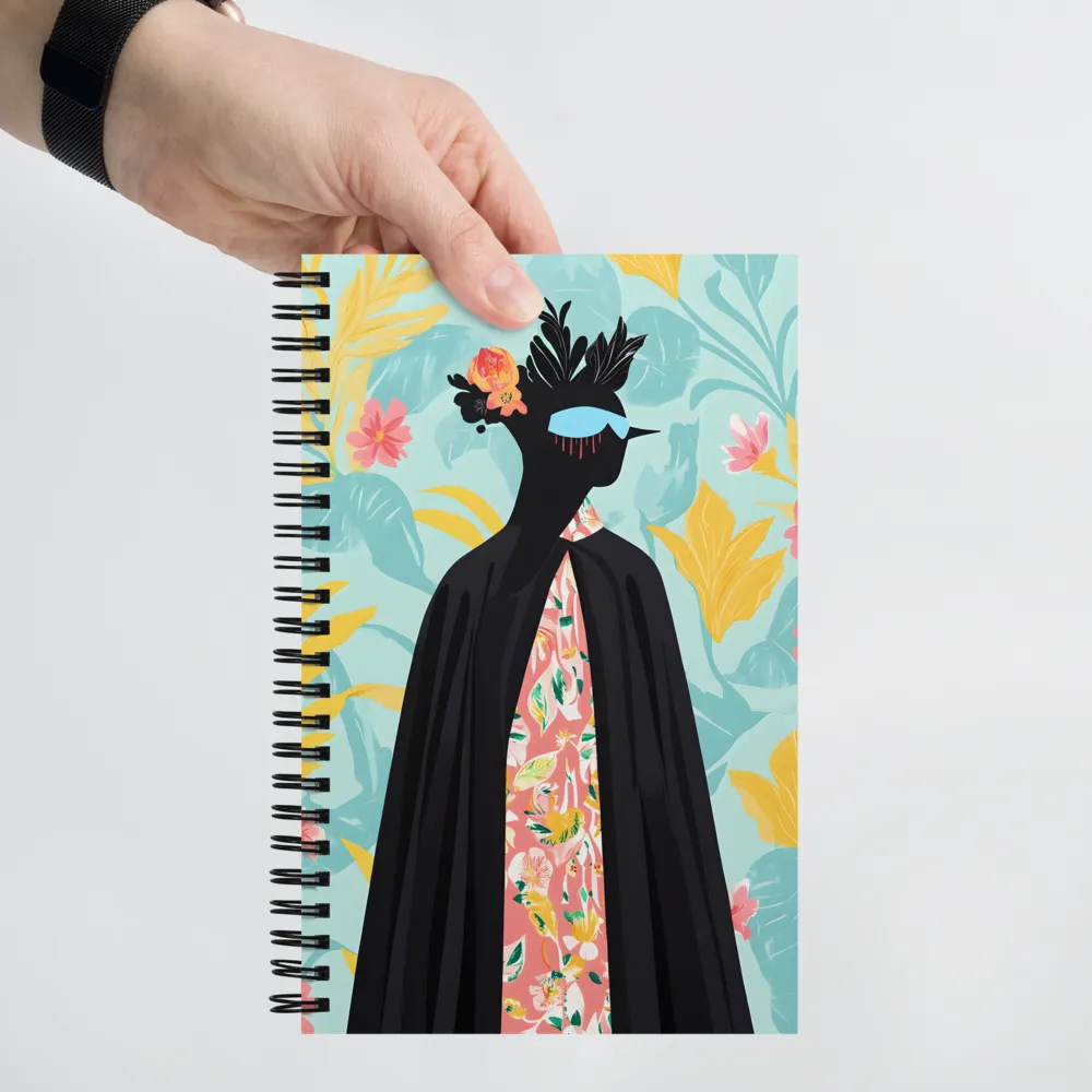 Tropical Bloom Silhouette 
 Spiral Notebook | 140 pages