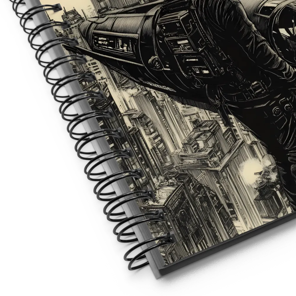 Retrofuturistic Cityscape 
 Spiral Notebook | 140 pages