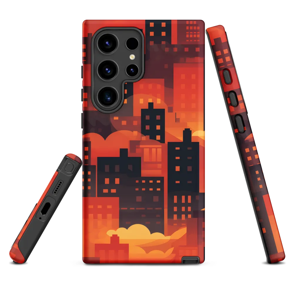 Cityscape in Orange and Black | Phone Case
