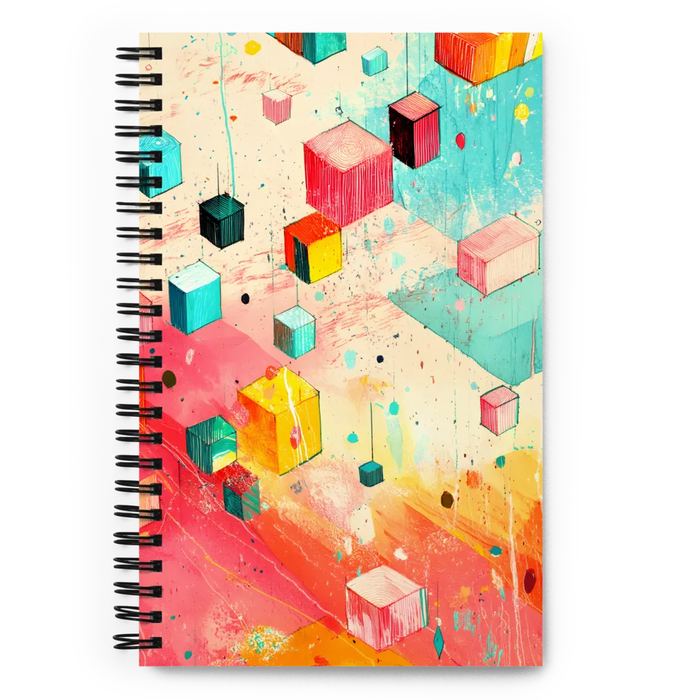 Floating Geometric Cubes 
 Spiral Notebook | 140 pages
