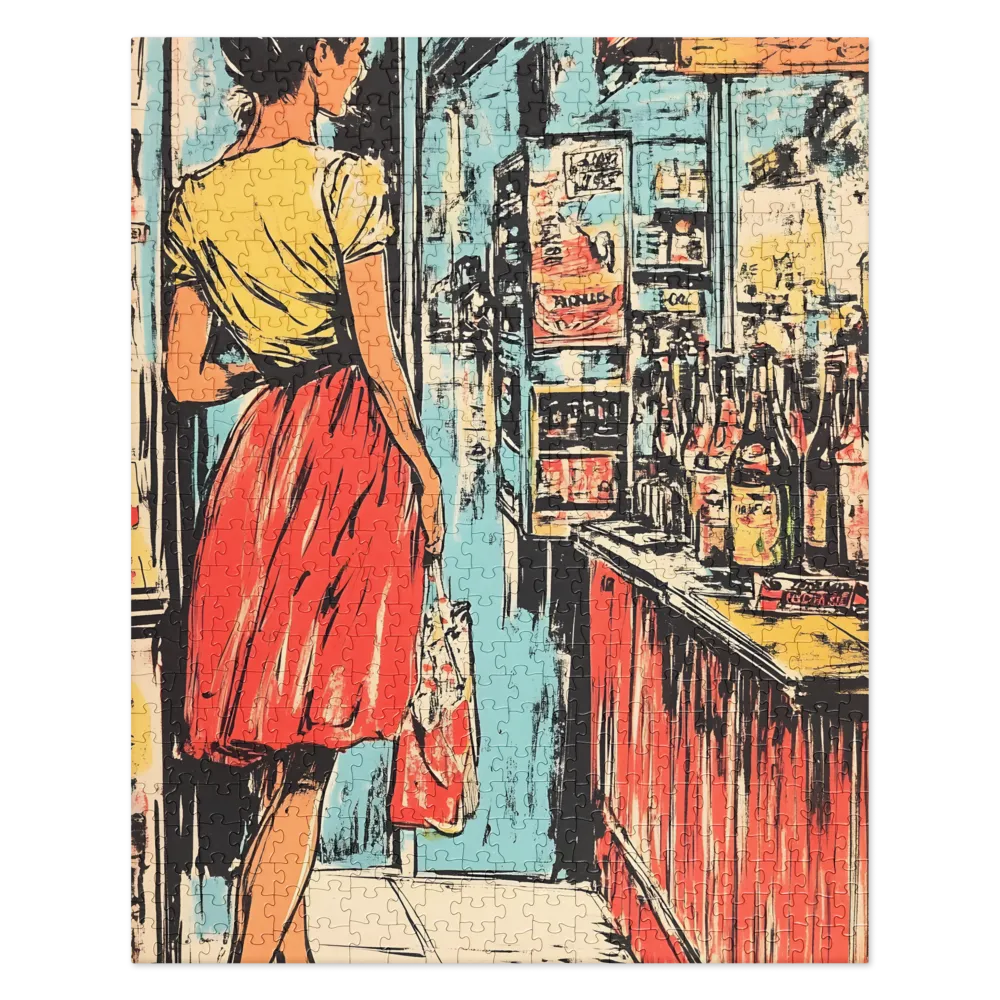 Retro Storefront Scene 
 Jigsaw Puzzle