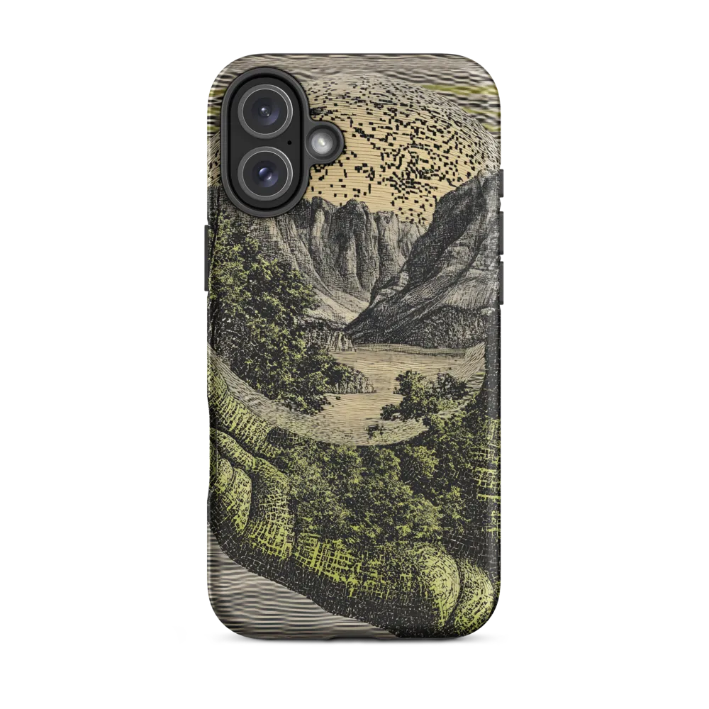 Surreal Hand Holding Landscape Globe | Phone Case