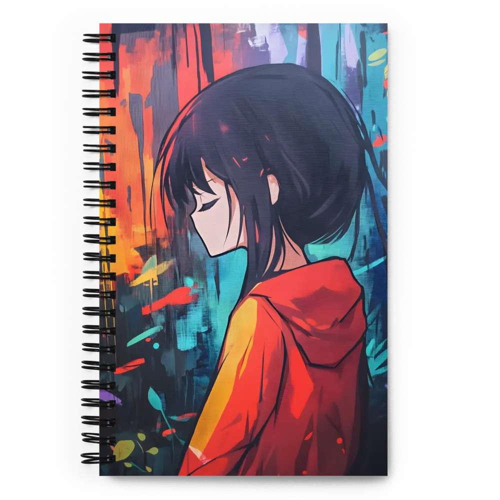 Pensive Anime Girl 
 Spiral Notebook | 140 pages