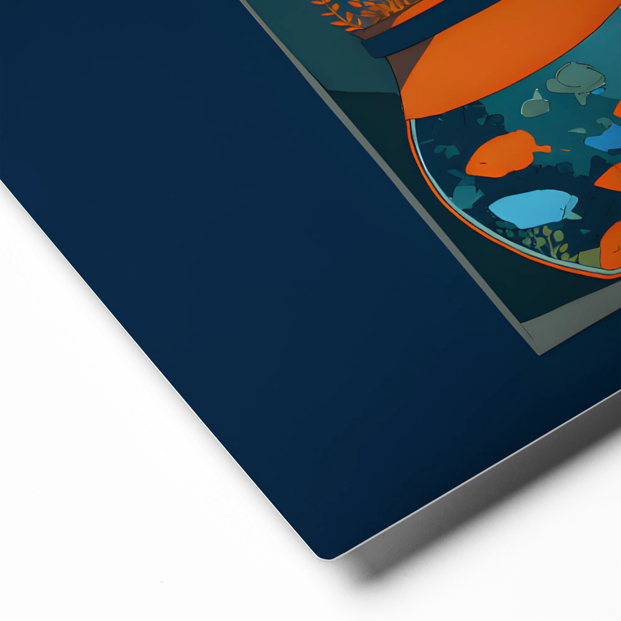 Moonlit Fishbowl 
 Canvas with Brown Frame