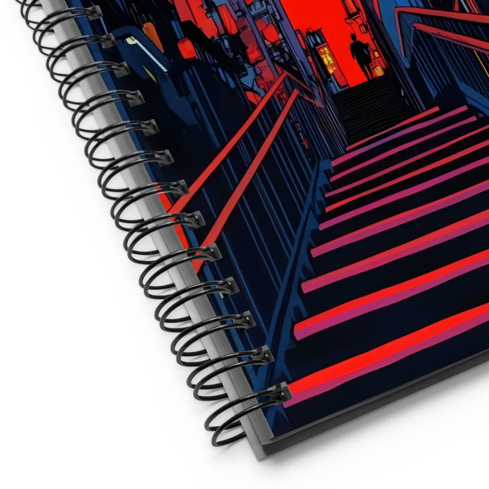 Neon Night in a Cyberpunk City 
 Spiral Notebook | 140 pages