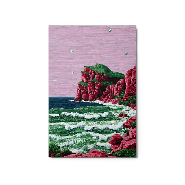 Red Cliffs and Emerald Sea | Art Print