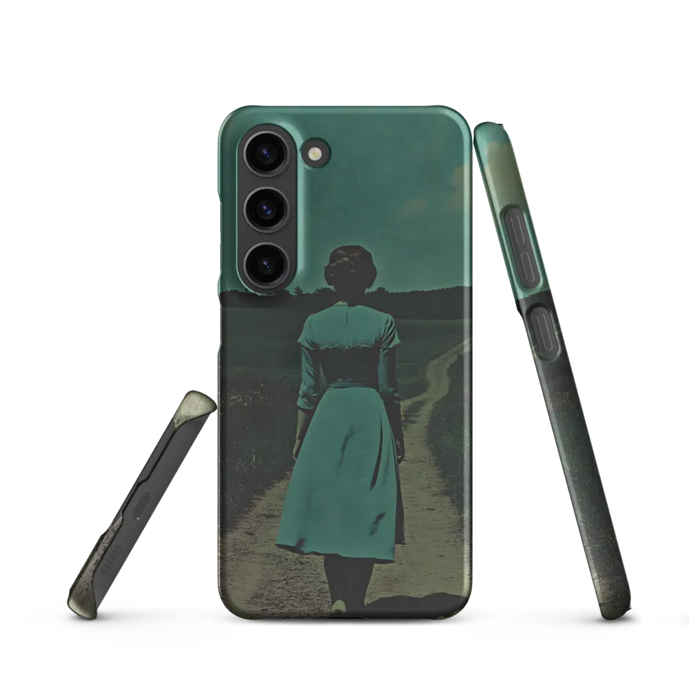 Woman on a Path in Blue Dress | Phone Case