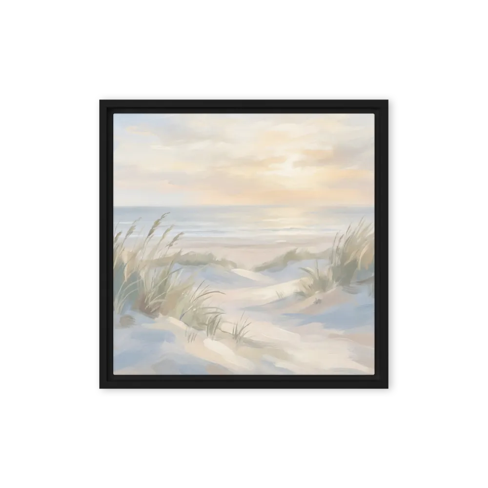 Impressionistic Coastal Serenity 
 Poster with Black Frame | 16″x 16″
