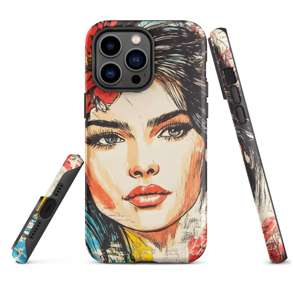 Portrait of a Woman with Flower | Phone Case