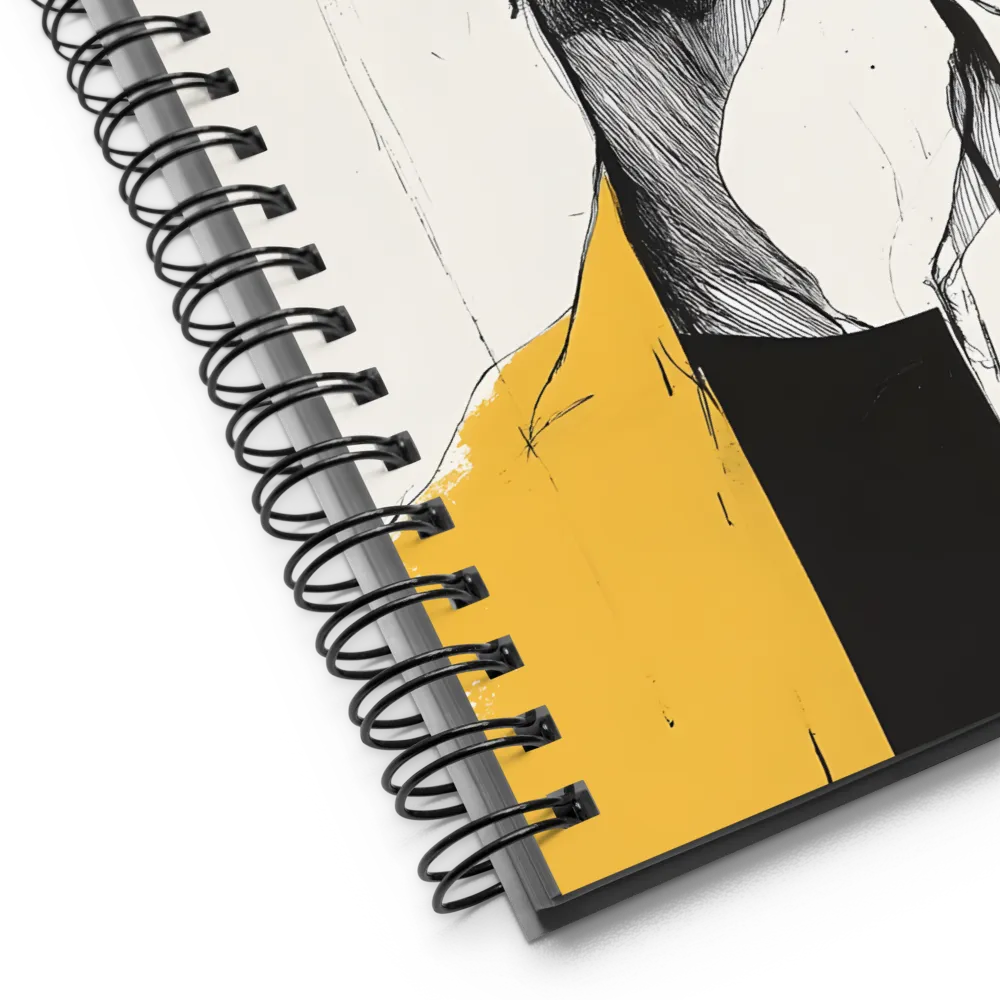 Graphic Line Art Portrait 
 Spiral Notebook | 140 pages