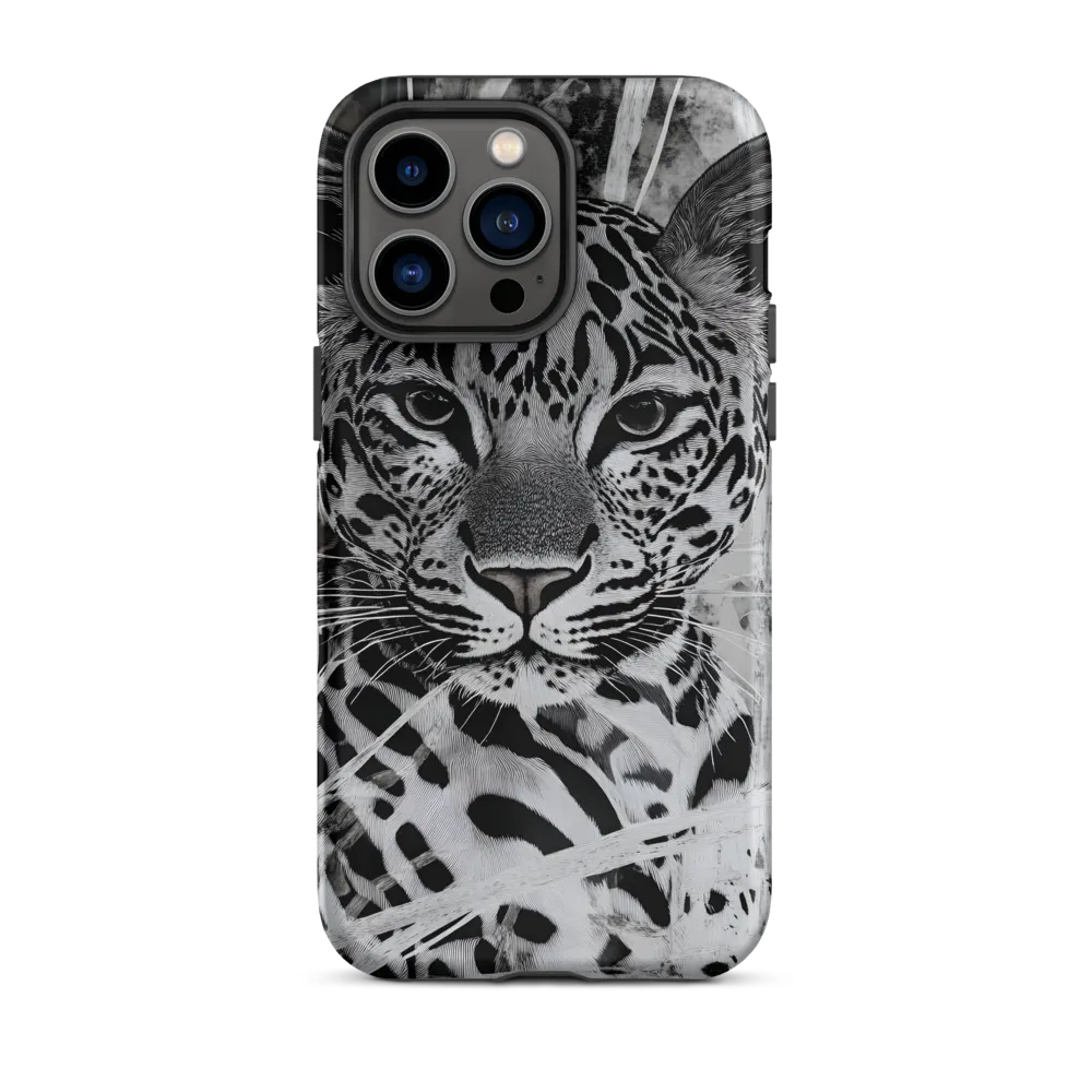 Monochrome Leopard in Grass | Phone Case