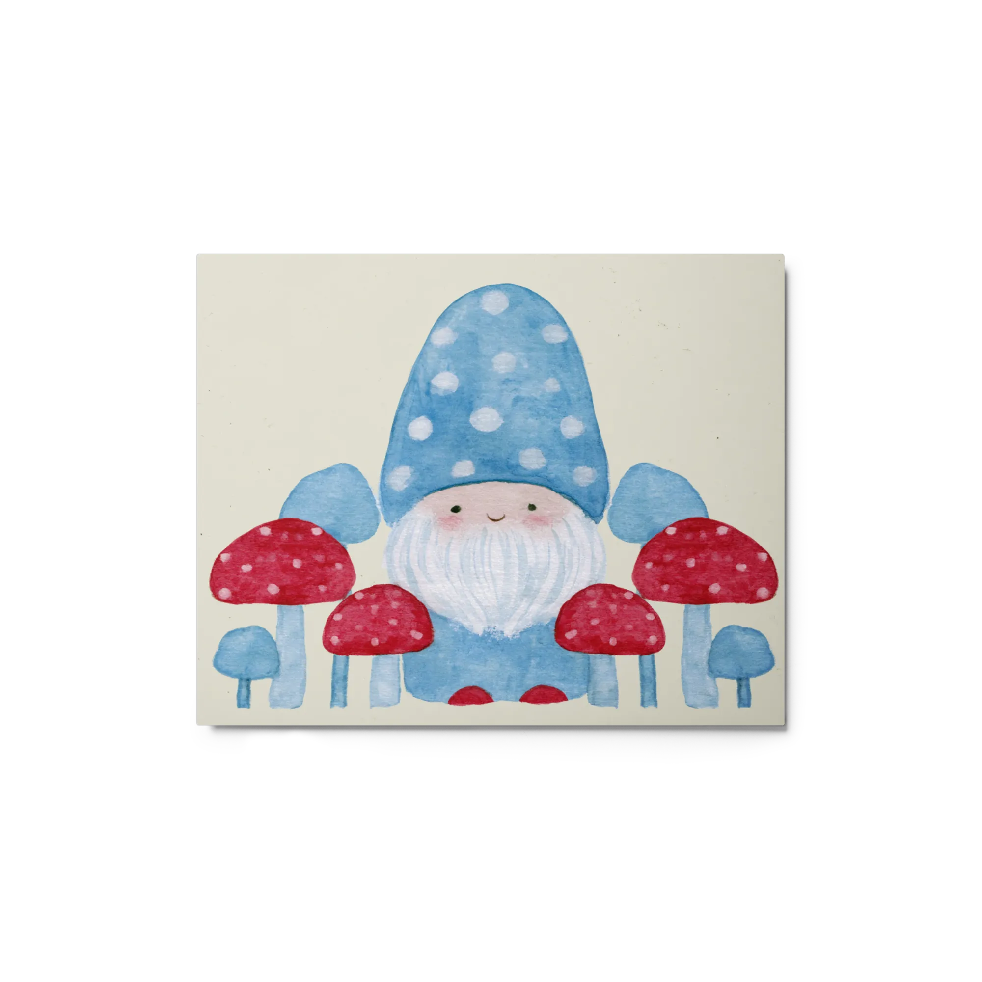 Blue Gnome and Mushrooms