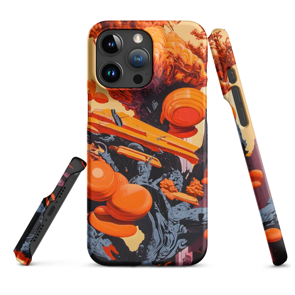 Surreal Tree with Abstract Orange Forms | Phone Case