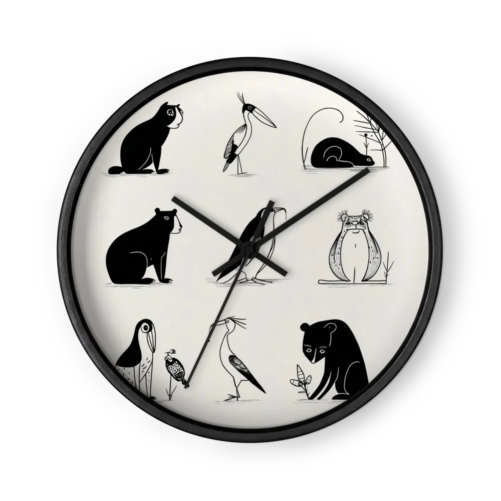 Minimalist Wildlife Grid | Wall Clock