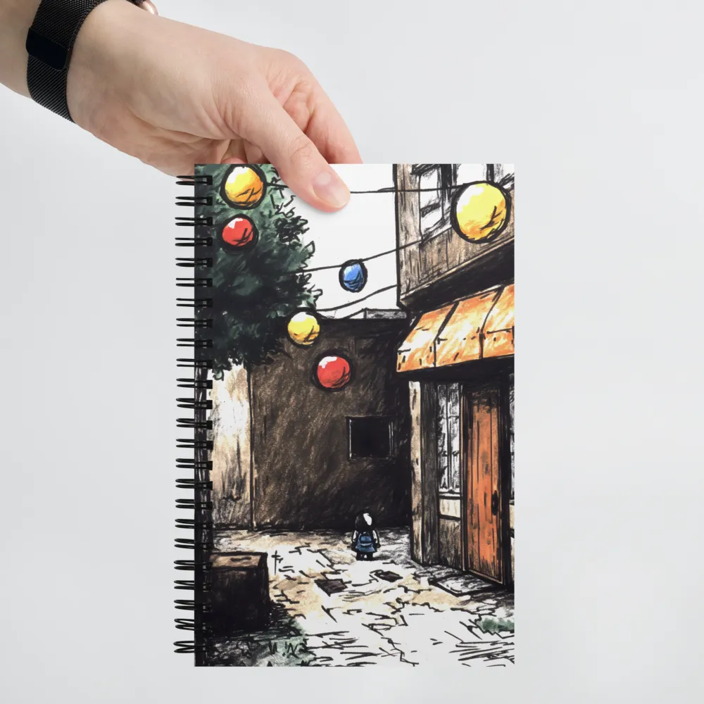Alleyway Lantern Glow 
 Spiral Notebook | 140 pages