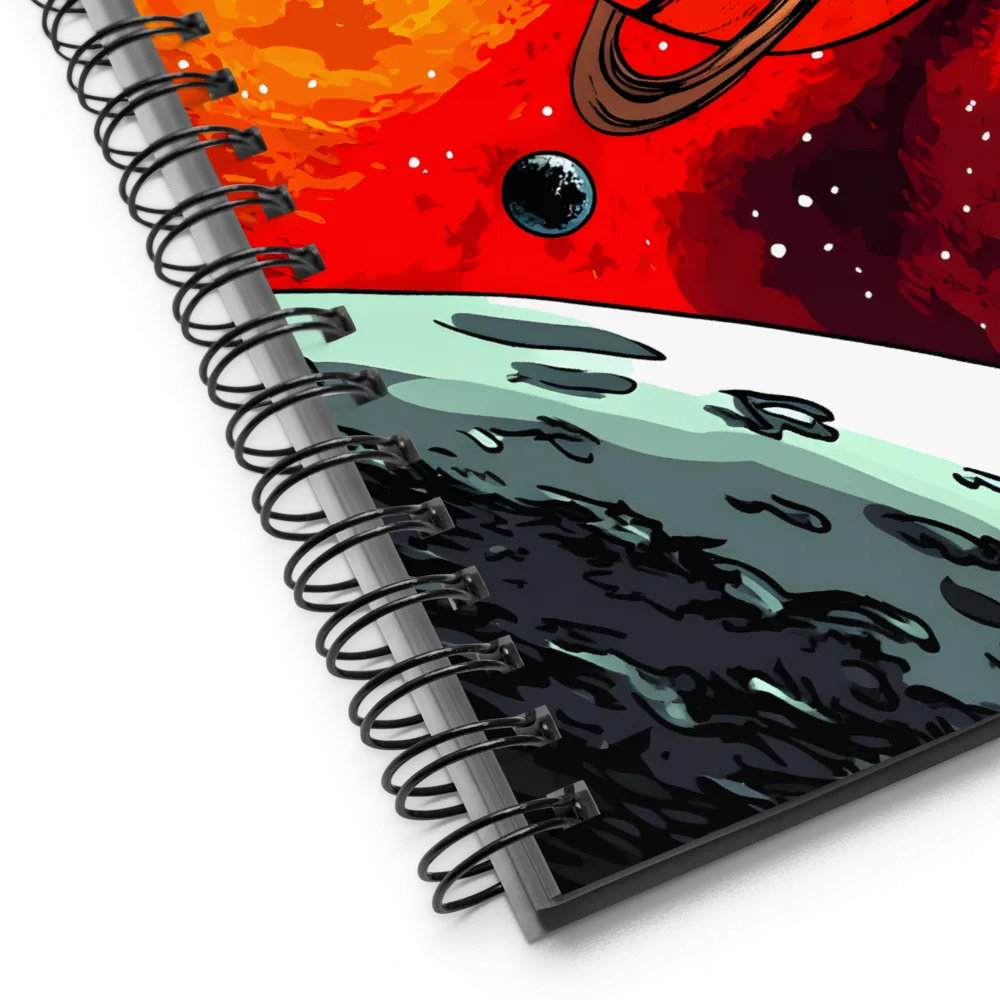 Ringed Planets in a Fiery Nebula 
 Spiral Notebook | 140 pages