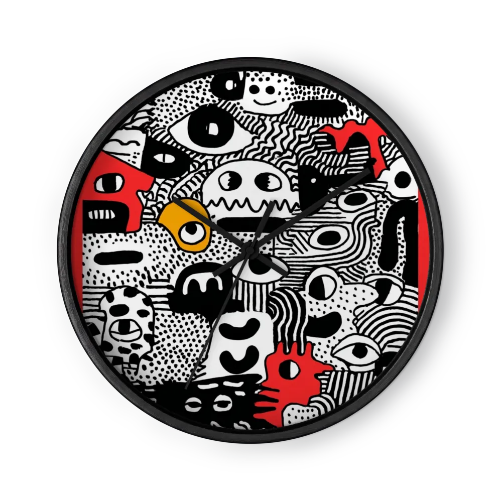 Watching Creatures Doodle | Wall Clock