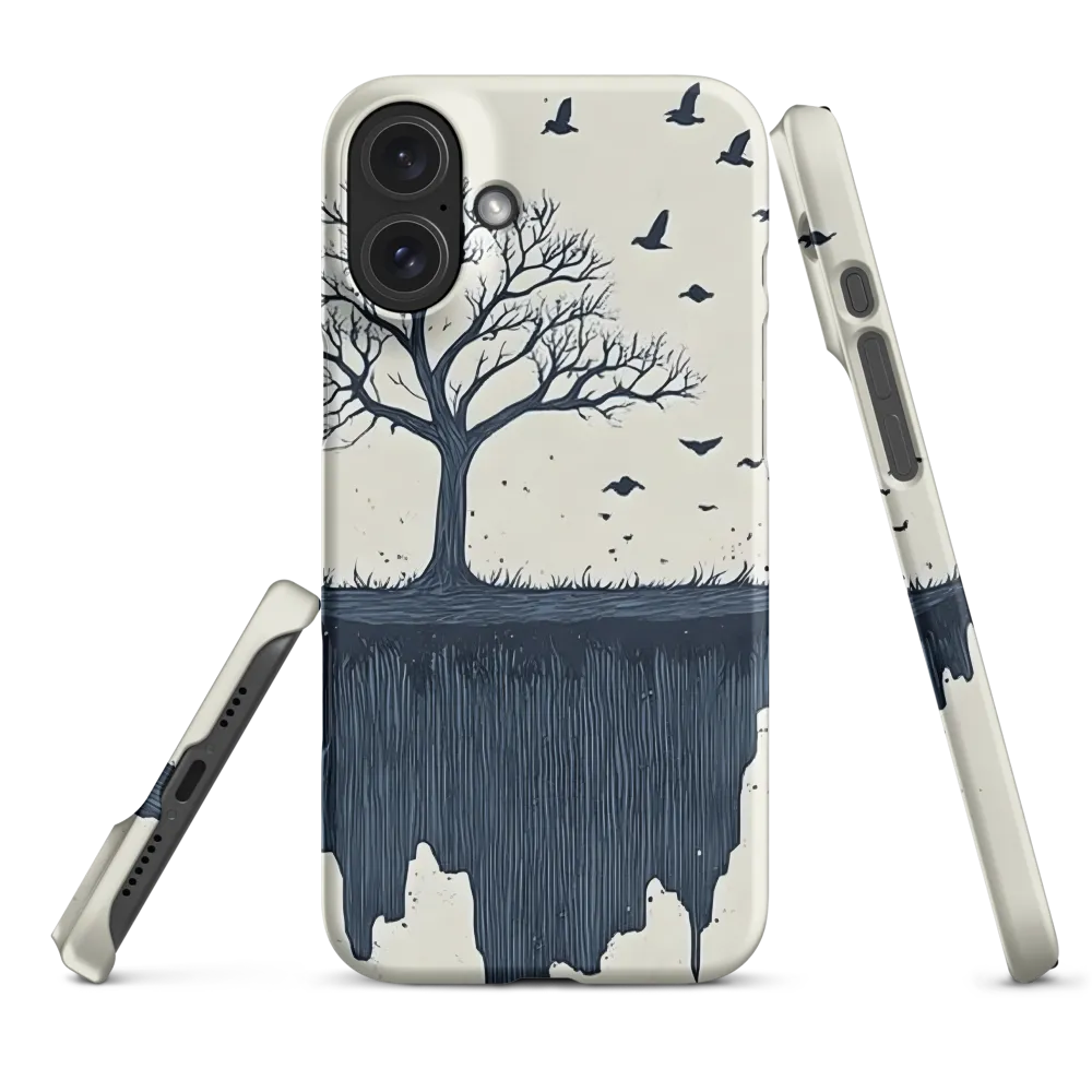 Surreal Ink Drawing of Tree and Birds | Phone Case